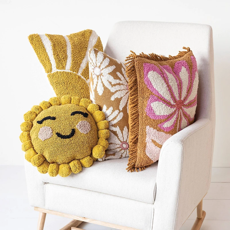 Hello Honey® 12" Sun Shaped Cotton Punch Hook Pillow