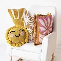 Hello Honey® 12" Sun Shaped Cotton Punch Hook Pillow