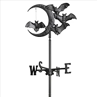 Design Toscano Garden Stake Crescent Moon Vampire Bats Metal Weathervane