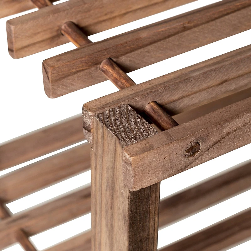 Honey Can Do Espresso 2-Tier Wood Shoe Rack