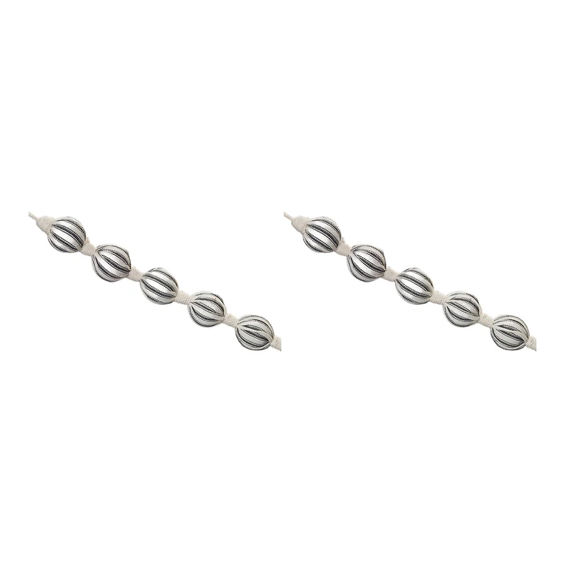 5.5ft. Black & Ivory Fabric Ball String Garlands, 2ct.