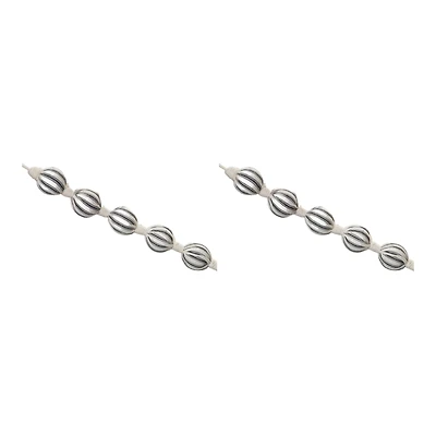 5.5ft. Black & Ivory Fabric Ball String Garlands, 2ct.