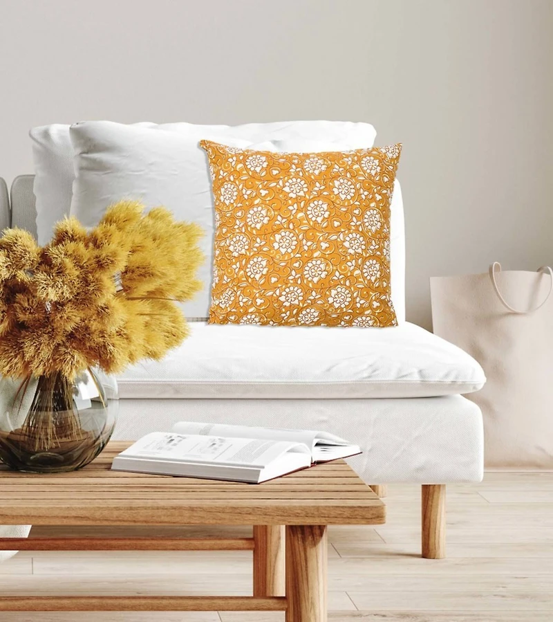 Hello Honey® Yellow Floral Paisley Pillow Cover