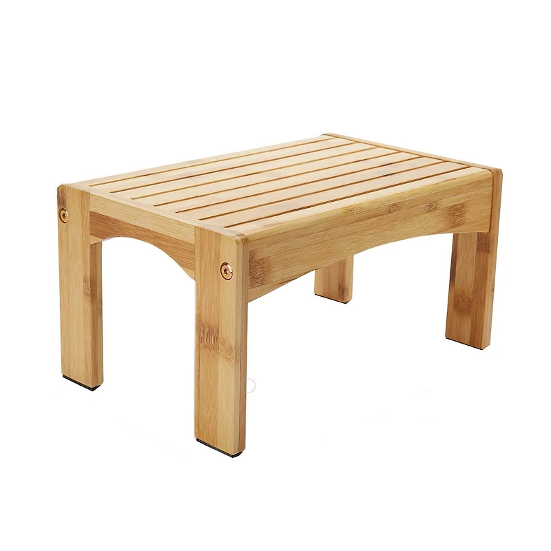 Mind Reader Brown Bamboo Kids Slip Resistant Height Booster Step Stool