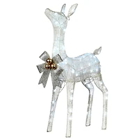 36" Pre-Lit Glittered Fawn