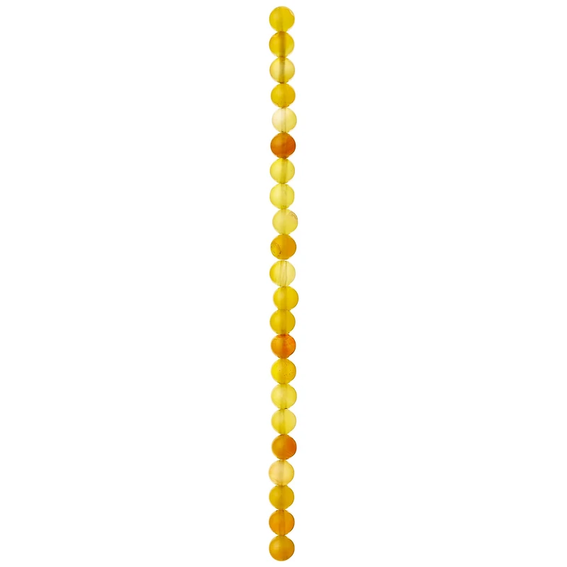 12 Pack: Yellow Agate Round Beads, 8mm by Bead Landing™