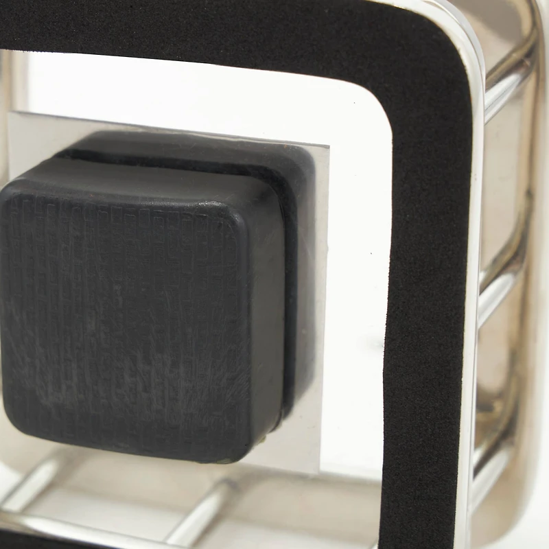 6" Silver Aluminum Geometric Dimensional Open Frame Clock