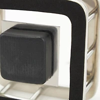 6" Silver Aluminum Geometric Dimensional Open Frame Clock