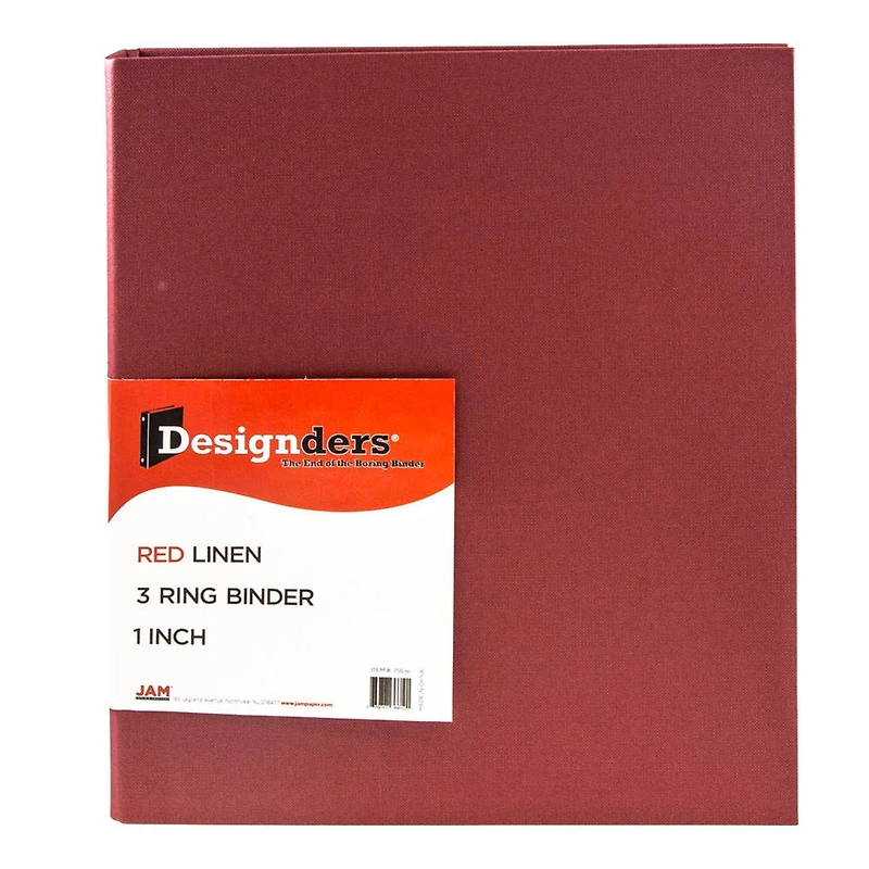 JAM Paper 1" Premium Red Linen Texture 3-Ring Binder