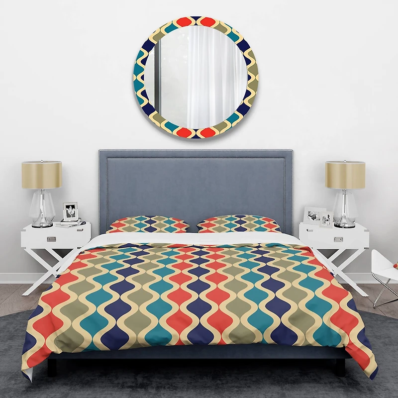 Designart 'Retro Ornamental Design VI' Mid-Century Duvet Cover Set