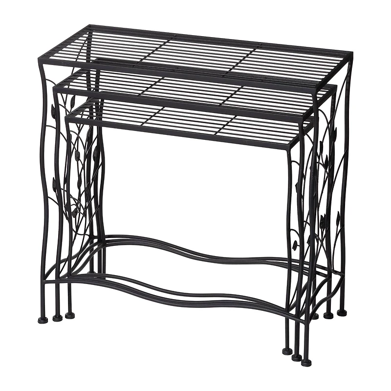 Glitzhome® Black Rectangular Nesting Metal Planter Set