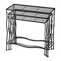 Glitzhome® Black Rectangular Nesting Metal Planter Set