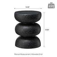 Glitzhome® 18" Multifunctional Faux Terrazzo Garden Stool