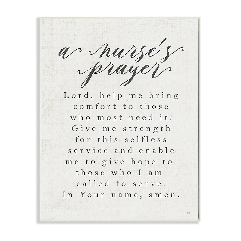 Stupell Industries A Nurse's Prayer Inspirational Office Faith Wood Wall Plaque