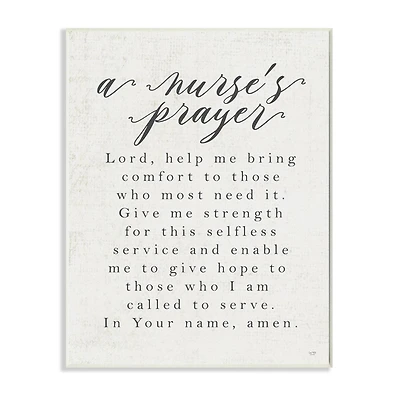 Stupell Industries A Nurse's Prayer Inspirational Office Faith Wood Wall Plaque