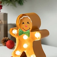 Glitzhome® 7.25'' Marquee LED Gingerbread Man Christmas Stocking Holder