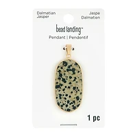 Fancy Dalmatian Jasper Oval Pendant by Bead Landing™