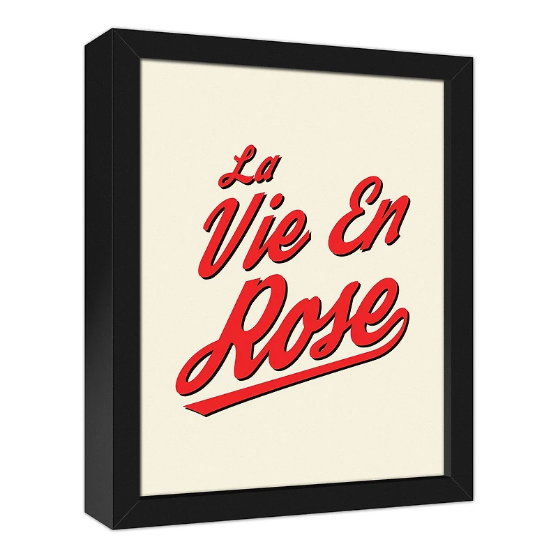 La Vie en Rose Canvas Wall Art in Black Frame