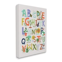 Stupell Industries Children's Whimsical Alphabet Chart Insects Garden Nature Canvas Wall Art