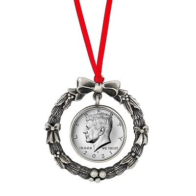 JFK 2021 Half Dollar Wreath Ornament