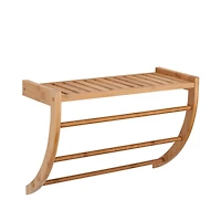Organize It All Bamboo Wall Mount Shelf and Towel Rack 