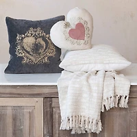 Hello Honey® 20" Natural Square Woven Cotton Blend Accent Pillow