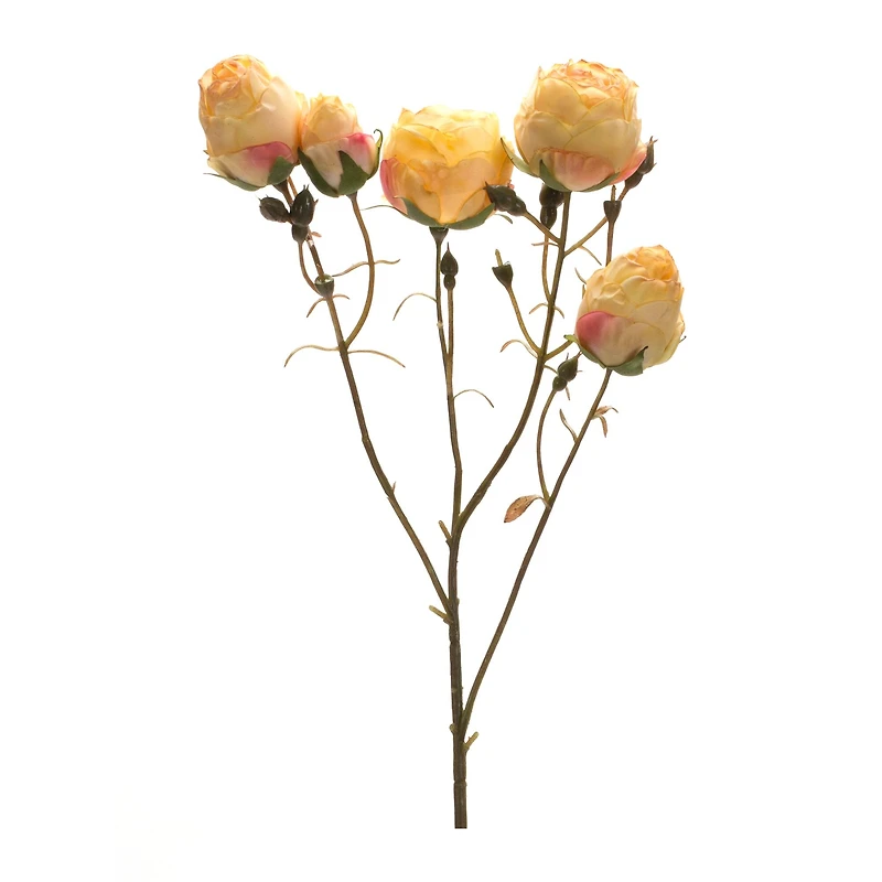 22" Blush Yellow Rose Bud Sprays, 6ct.