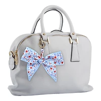 Blue Moon Studio™ Blue Floral Print Bow Bag Charm