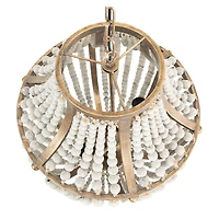 Hello Honey® 27" Metal Chandelier With White Wooden Beads