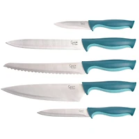 Spice by Tia Mowry Savory Saffron Teal 14 Piece Cutlery Set