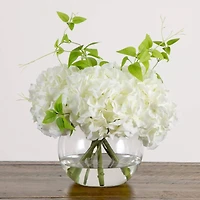 Wedding Collection 18in. Artificial Hydrangea Arrangement in Glass Vase
