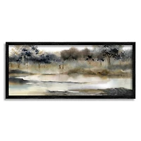Stupell Industries Trees By Lakeside Landscape Framed Giclee Art