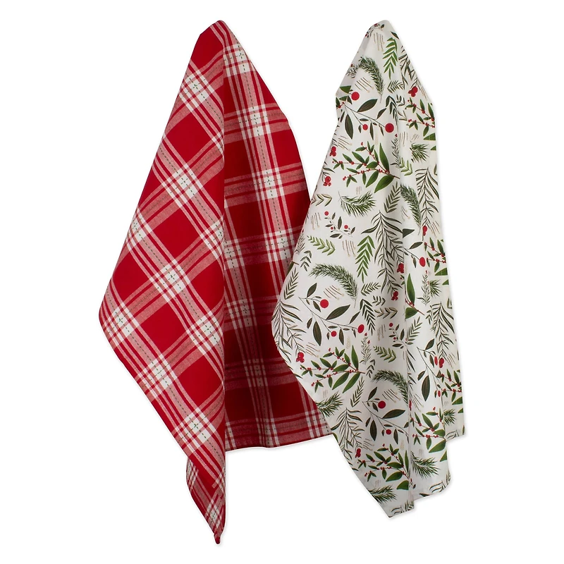 DII® Boughs Of Holly Dishtowel Set
