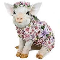 Design Toscano 8.8" Flower Power Pig Farm Animal Statue