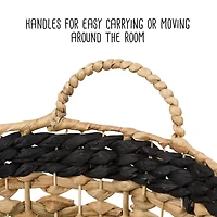 Honey Can Do Black & Brown Round Woven Decorative Nesting Basket Set