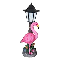 Santa's Workshop 16" Flamingo Solar Light Post