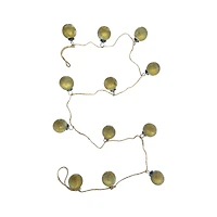 Hello Honey® 6ft. Matte Olive Green & Gold Finish Glass Ball Ornament Garland