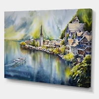 Designart - Mountain Village By The River In Austria