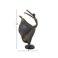 Brass Polystone Traditional Sculpture, Dancer 13" x 7" x 5"