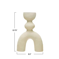Hello Honey® Bloomingville 12.5" Ivory Sculptural Arched Stoneware Vase