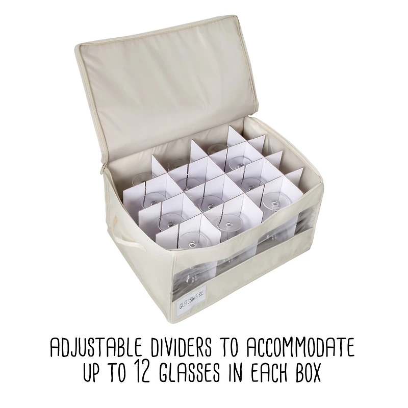 Honey Can Do Natural Stemware Storage Box Set