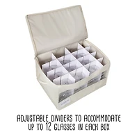 Honey Can Do Natural Stemware Storage Box Set