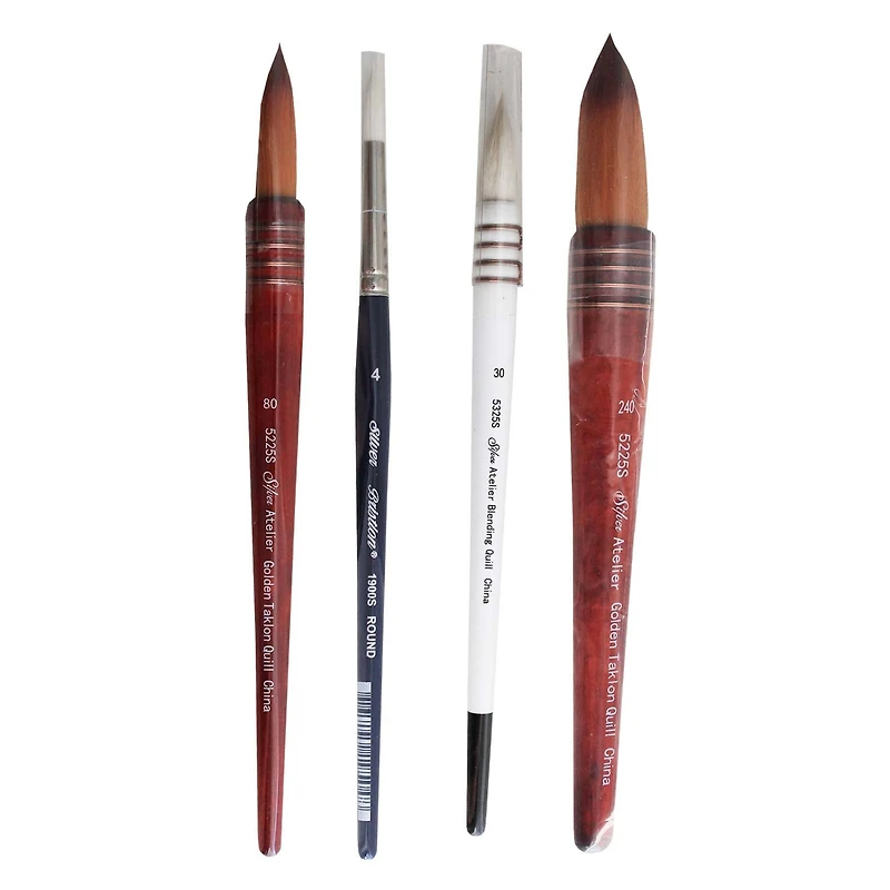 Silver Brush Limited Atelier™ 4 Piece Quills Medium Brushes Set