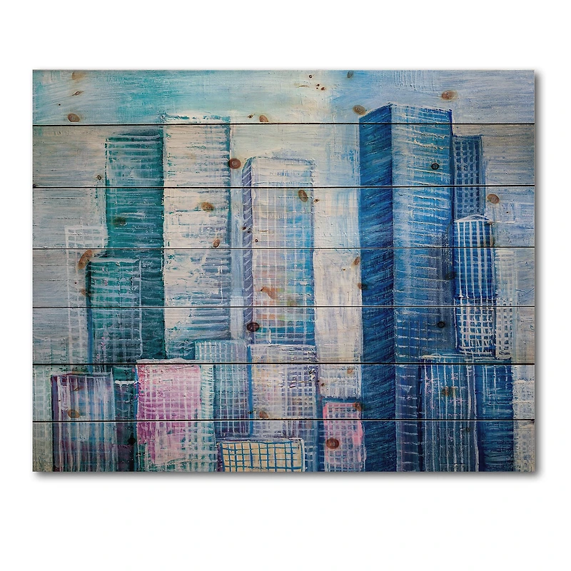 Designart - Skyscrapers Abstract Style Cityscape Panorama I
