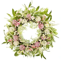 28" Pink & Green Hydrangea & Berry Floral Spring Wreath