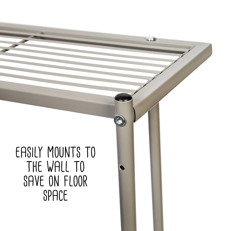 Honey Can Do 25" Steel Wall-Mounted Bathroom Towel Holder with Shelf