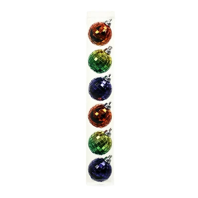 1.5" Green, Orange & Blue Disco Halloween Ball Ornaments, 6ct. by Ashland® 
