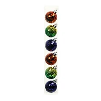 1.5" Green, Orange & Blue Disco Halloween Ball Ornaments, 6ct. by Ashland® 