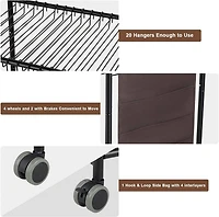 NEX™ Black 20-Hanger Rolling Trolley Closet Organizer