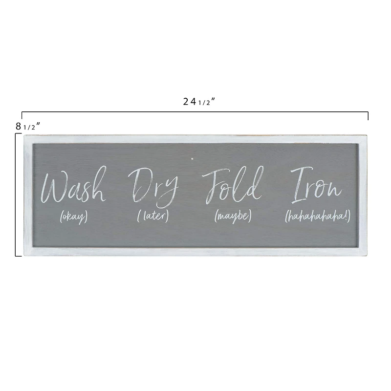 Hello Honey® Gray Wash Dry Fold Iron Funny Wood Framed Wall Décor
